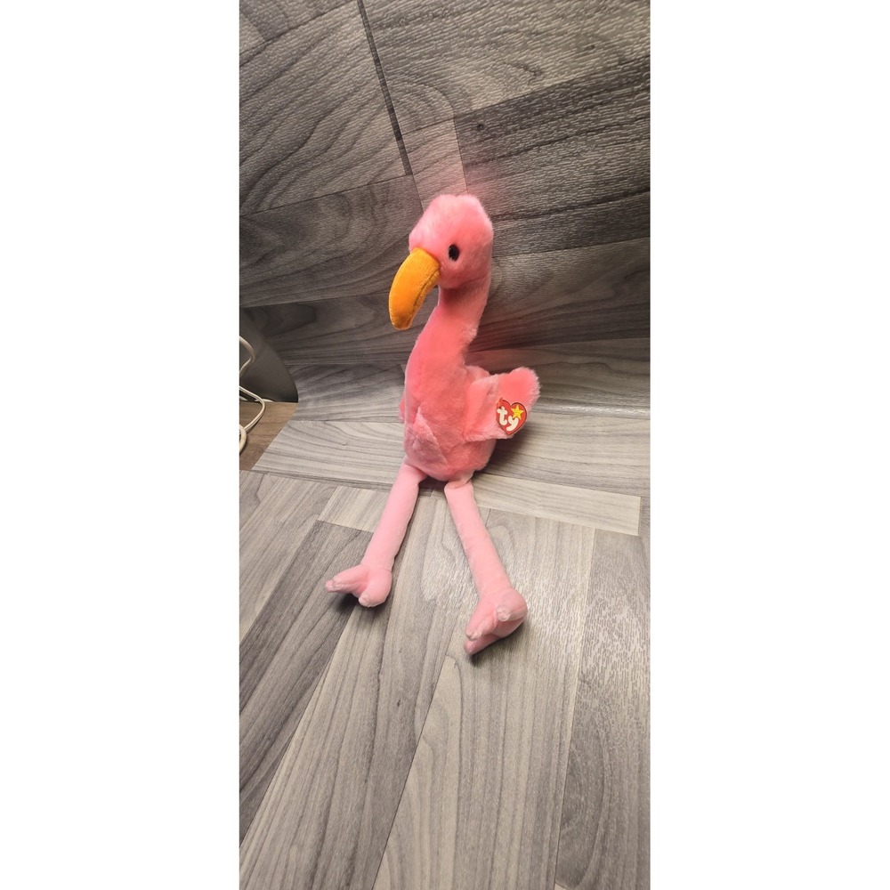 Vintage 1995 TY - "PINKY" the Pink Flamingo by Beanie Buddies